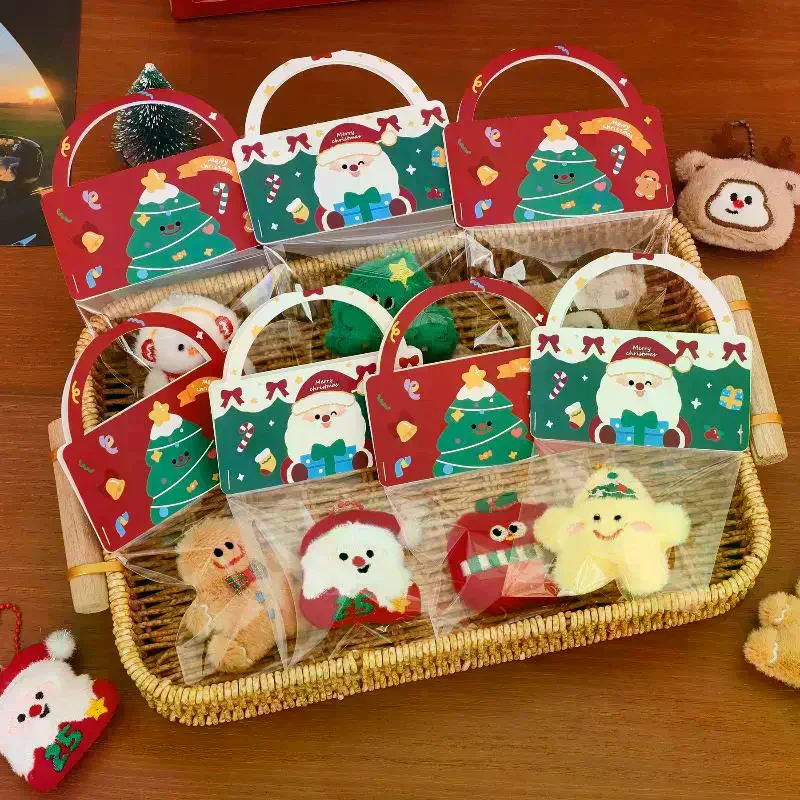 Christmas Plush Ornament Cute Santa Claus Snowman Stars Keychain Portable Bag Pendant Backpack Hanging Decor Gift For Friends