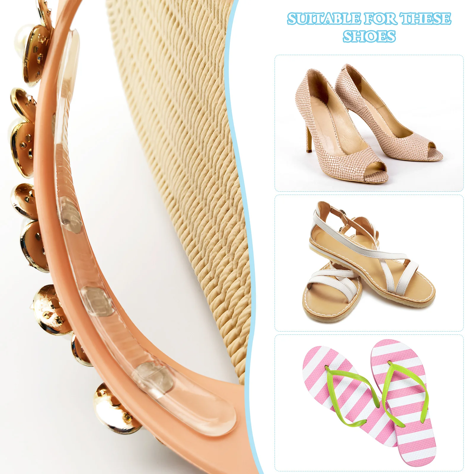 

16Pcs Flexible Nonslip Heel Cushions Reliable Heel Inserts for Walking Running Work Shoes Foot Pads for Heels Blister Prevention