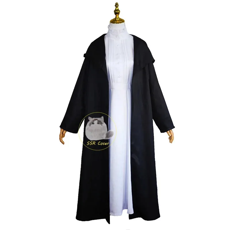 

Костюм Frieren At The Funeral 2021, униформа для косплея, платье-пароть, парик, Хэллоуин, карнавал, вечеринка, аниме, ткань