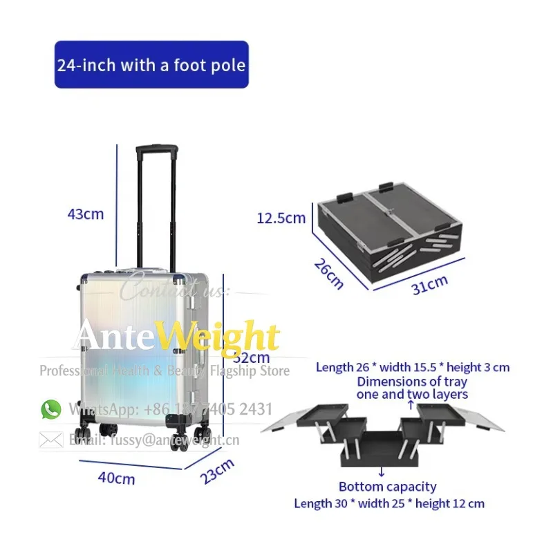 

Makeup Case with Mirror-Equipped Portable and Foldable for Make up Artist Fireproof MDF Board Anti Water