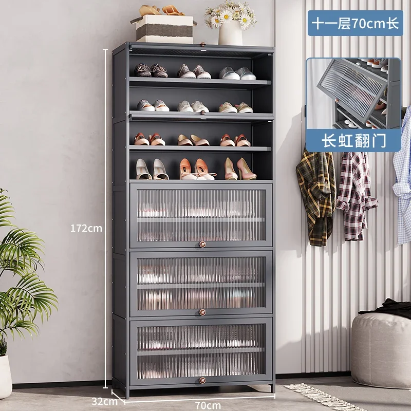 

Outdoor Large Shoe Cabinet Waterproof Multi-Layer Balcony Shoe Organizer Dustproof Heavy-Duty Patio Storage Furniture