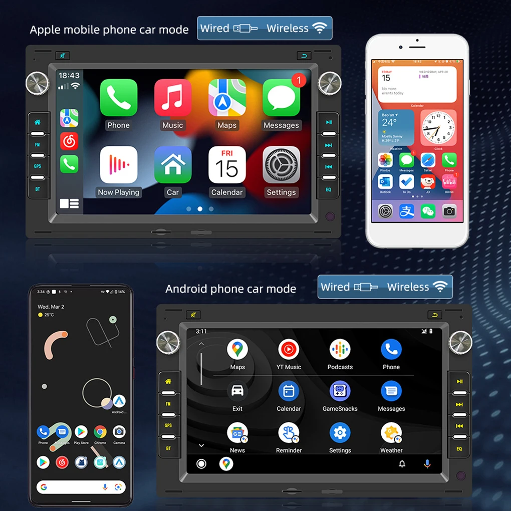 WiFi Car Radio G-PS Navigation Bluetooth FM RDS Radio Connection MIRROR LINK Navigation And WiFi 2+32G