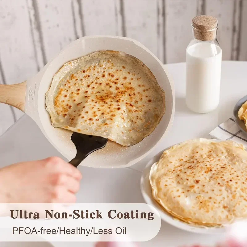 

Non-stick frying pan set - Granite induction pan non-stick cookware set for cooking omelette