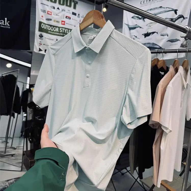 

Cool Sensation UV Protection Seamless Glue Outdoor Quick Dry Short Sleeve Shirt Fashionable Urban Style Standard Fit Hom...