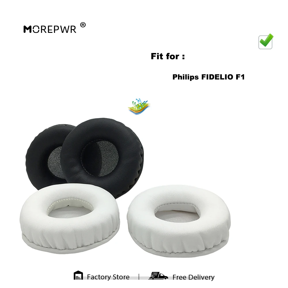 

Morepwr New Upgrade Replacement Ear Pads for Philips FIDELIO F1 Headset Parts Leather Cushion Velvet Earmuff Sleeve Cover