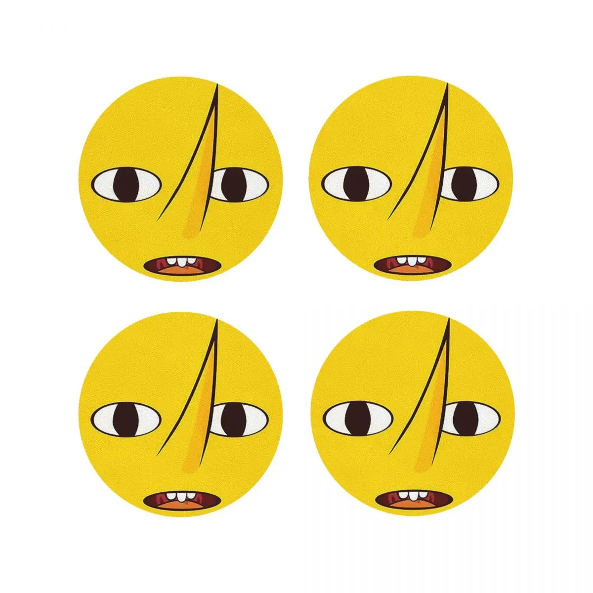 

Lemongrab Нескользящие подставки для времени приключений, кухонные салфетки, водонепроницаемые изоляционные коврики для чашек, кофейные коврики, подушечки для посуды, набор из 4 шт.