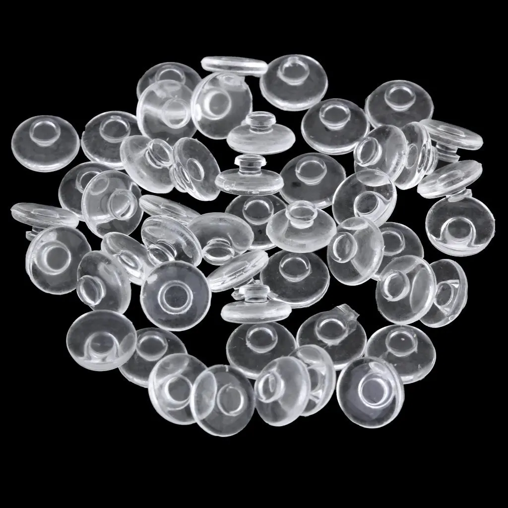 25 Pairs of Silicone Eyeglass Nose Pads Push In Round 9mm