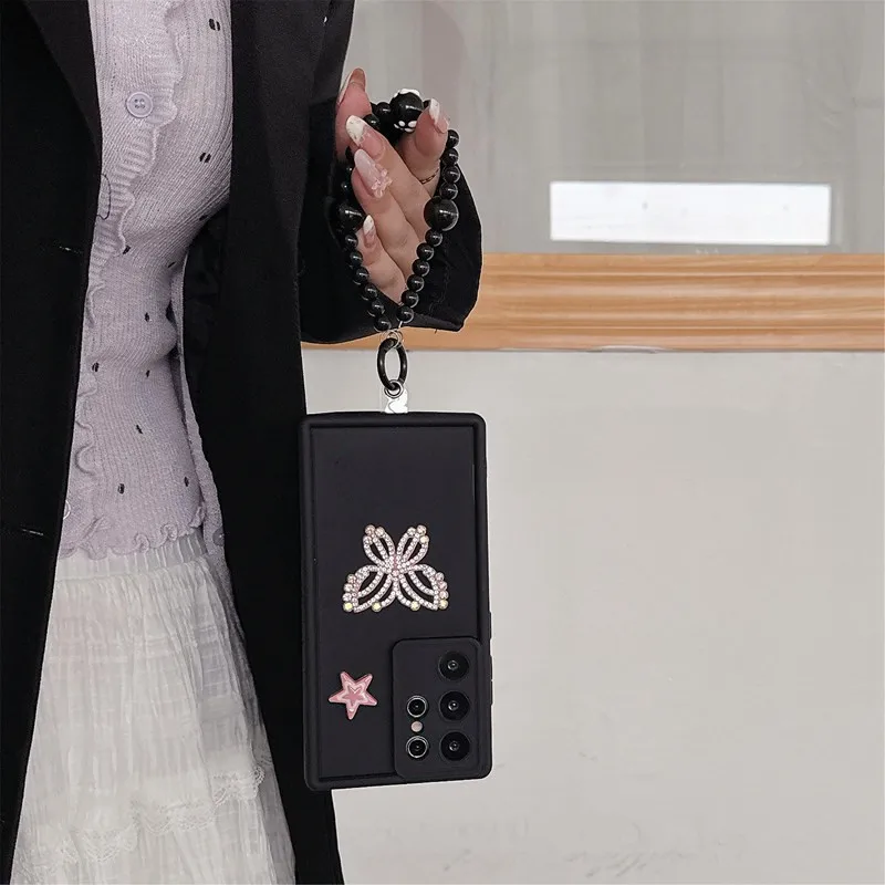 蝶ロープチェーンソフト電話ケース OPPO A98 A96 A95 A94 5 グラム A93 A92 A91 A40M A80 A79 A78 A77 A76 A74 A73 A72 2020 A77S ケース