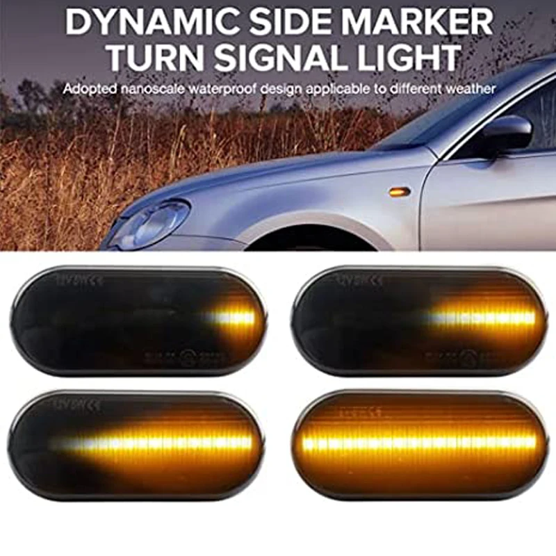 2 Stuks Auto Led Dynamisch Zijmarkeringslicht Voor Ford C-Max Fiesta Mk6 Focus Mk2 Fusion Galaxy Indicator Blinker Spatbordlamp