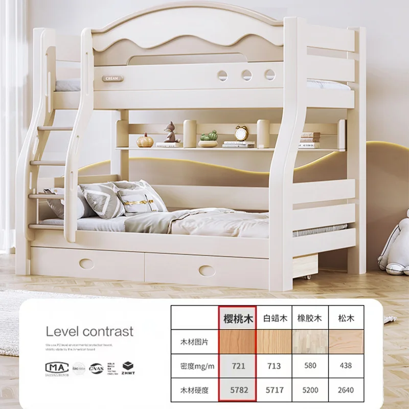Upper and lower beds Bunk beds All solid wood high and low beds Adult small apartment double child and mother bed Upper and lowe