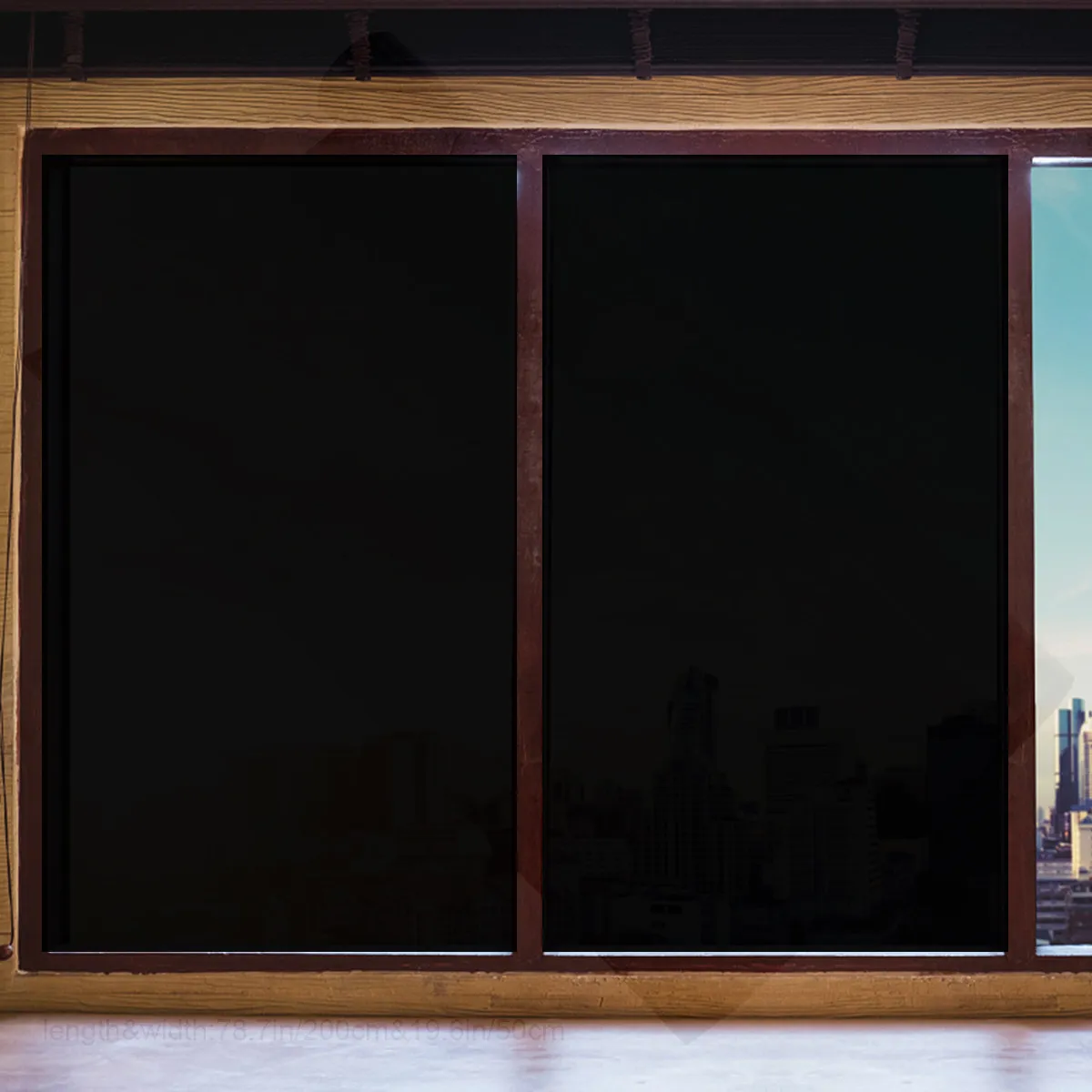 Lighttight Window Film Sun Resistant Privacy Protection Plastic Glass Sticker for Home Office Store 50Cm X 200Cm Black Simple