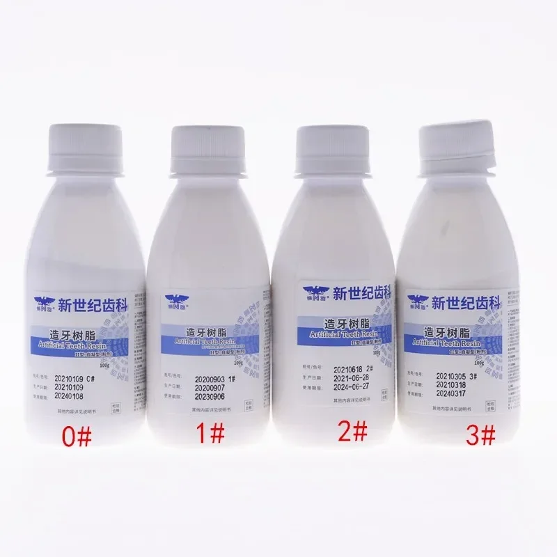 100g Denture Base Resin Dental Powder Artificial Teeth Resin for Denture Lab Technician Laboratory Self/Heat Curing Dental Resin