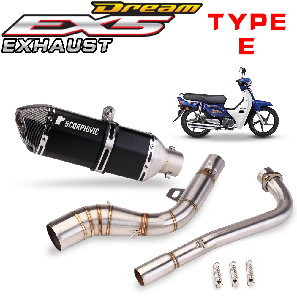 

Motorcycle Exhaust Pipe For Ex5 Dream Front Section Exhaust Link Pipe 51MM Moto Escape Modify Exhaust Pipe