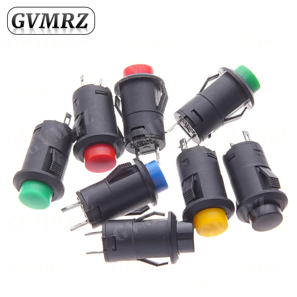 5 pièces interrupteurs à bouton-poussoir auto-verrouillage/momentané DS228 DS428 12mm interrupteur à bouton-poussoir OFF-ON 3A /125VAC 1.5A/250VAC Snap-on