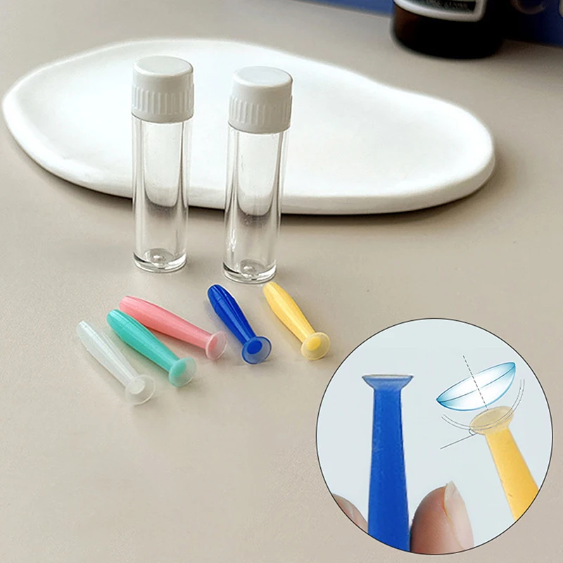 ที่ใส่คอนแทคเลนส์ซิลิโคนขนาดเล็กสำหรับผู้ชายและผู้หญิงถ้วยดูดสำหรับอุปกรณ์กำจัดใส่คอนแทคเลนส์ขนาดเล็ก