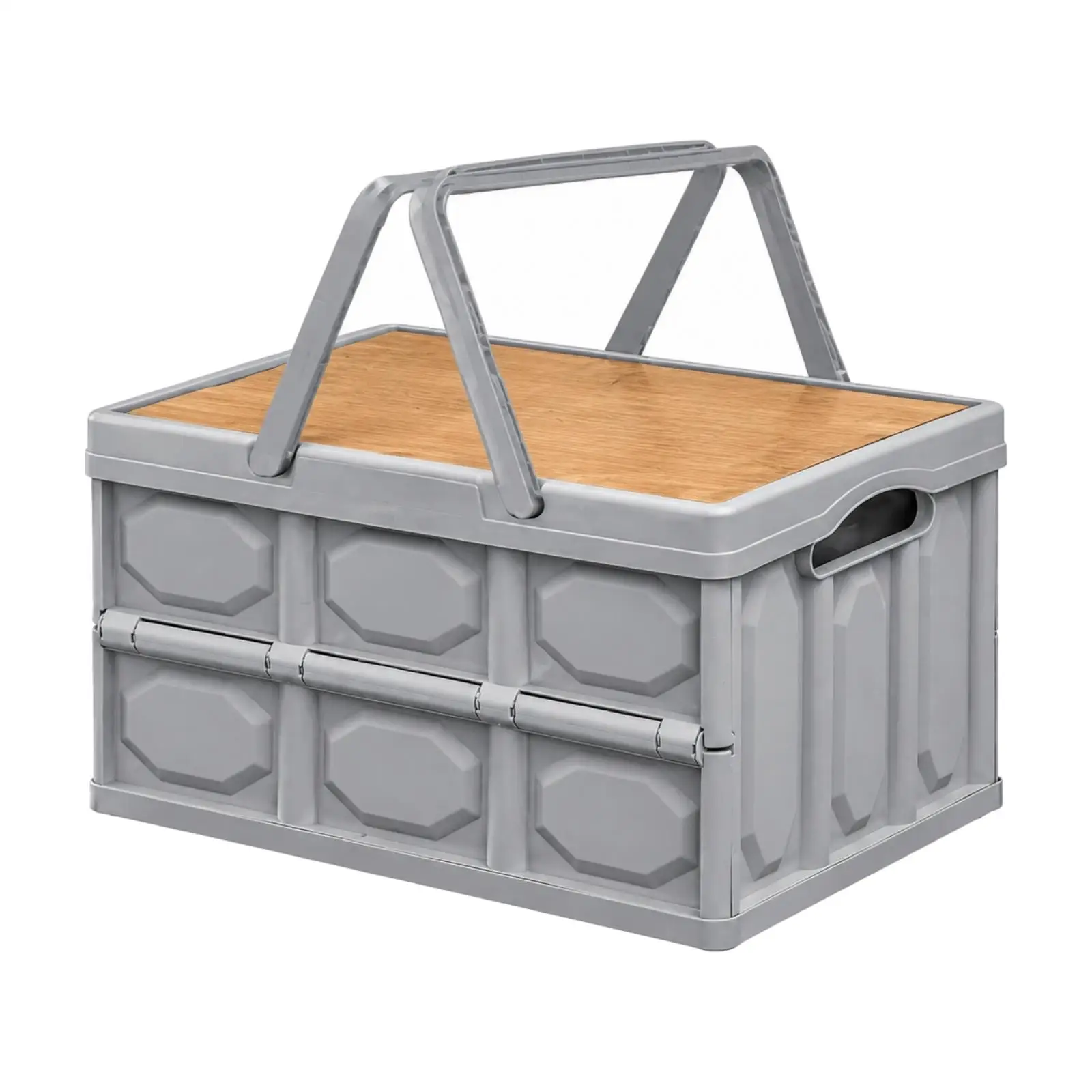 Compact Foldable Table Storage Bin for Outdoor Adventures Vehicle Storage PP Material Hinged Top Collapsible Container