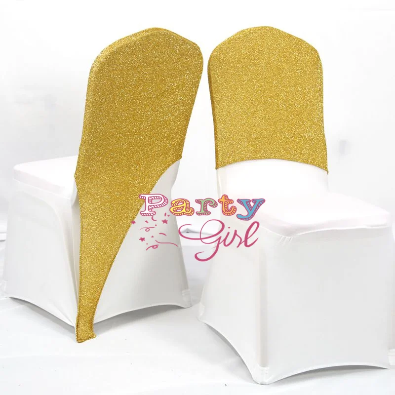 New Design Sequin Chair Cap Hood For Spandex Chair Cover Wedding Event Party Decoration