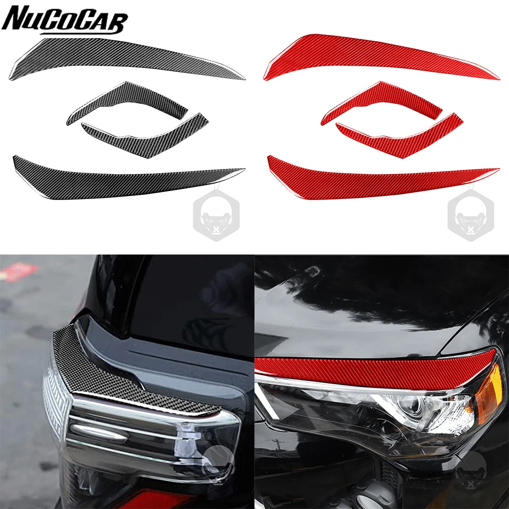 

For Toyota 4runner 2010-2020 Carbon Fiber Front and rear headlight trim panel Cover Car Accessories Exterior Decorative Stickers