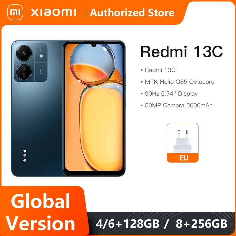 글로벌 버전 샤오미 레드미 13C: MIUI 14, MTK 헬리오 G85, 50MP 카메라, 5000mAh 배터리와 90Hz 6.74인치 디스플레이 탑재