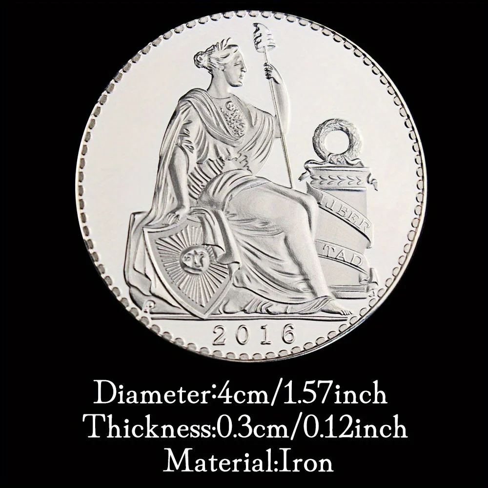 Statue of Liberty, Peru Collectible Silvery Plated Souvenir Coin Collection Gift Basso-relievo Non-currency Commemorative Coin view 2