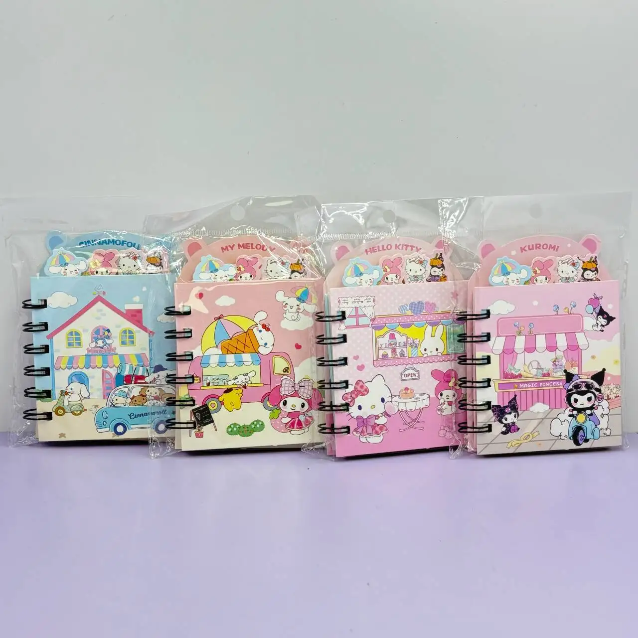 4/24Pcs New Cartoon Anime Separated Page Color Notebook Stitch Kuromi Melody Student Supplies wholesale