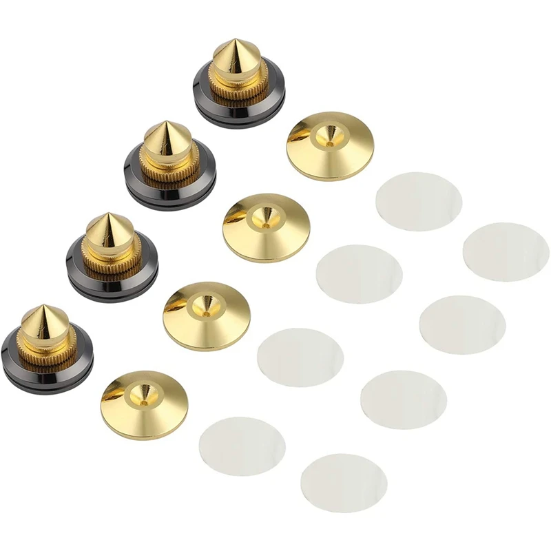 4 Set Speaker Spikes,Speaker Stands Subwoofer Audio Speaker Turntable Isolation Stand Feet Cone Base Pads With Adhesive