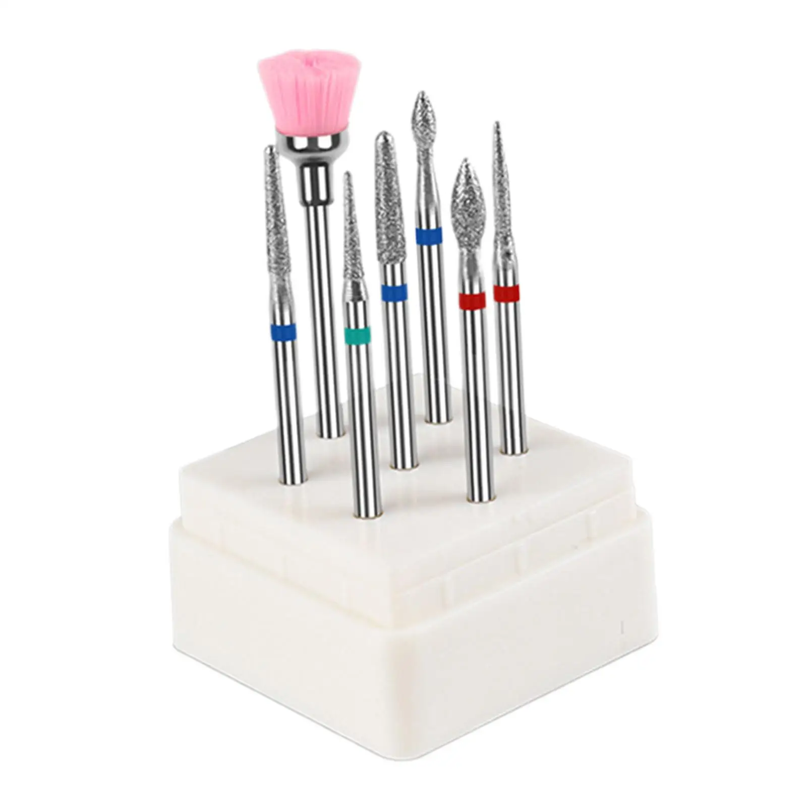 Set di punte per trapano per unghie 7 pezzi Manicure Pedicure strumenti per Nail Art punte per lime per unghie per tagliare lucidatura rettifica rimozione Manicure