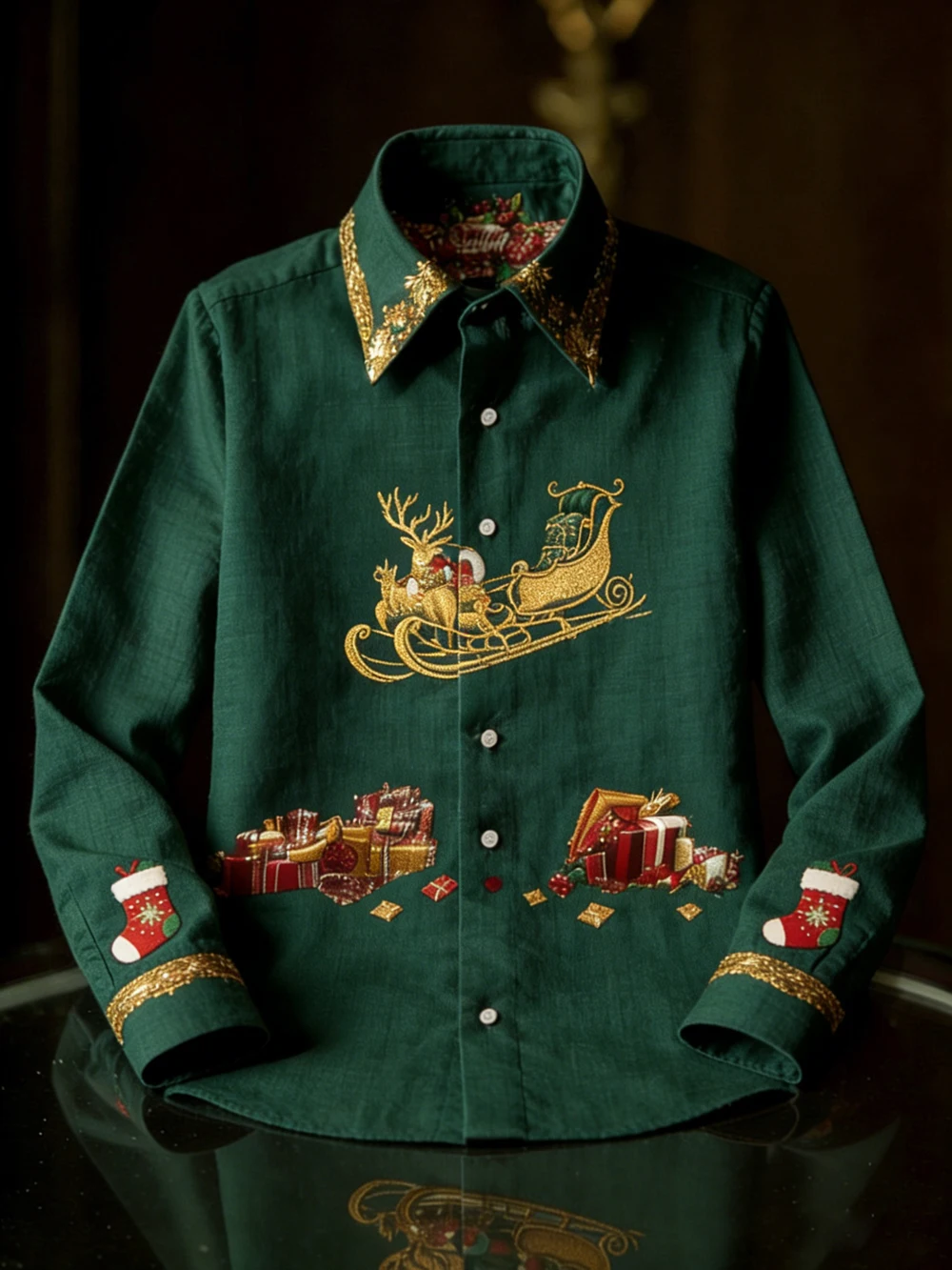 الرجال الكتان عيد الميلاد تزلج الكرتون نمط ثلاثية الأبعاد قميص مطبوع هاواي الاستوائية المنزل حفلة طويلة الأكمام التلبيب قميص ملابس الرجال