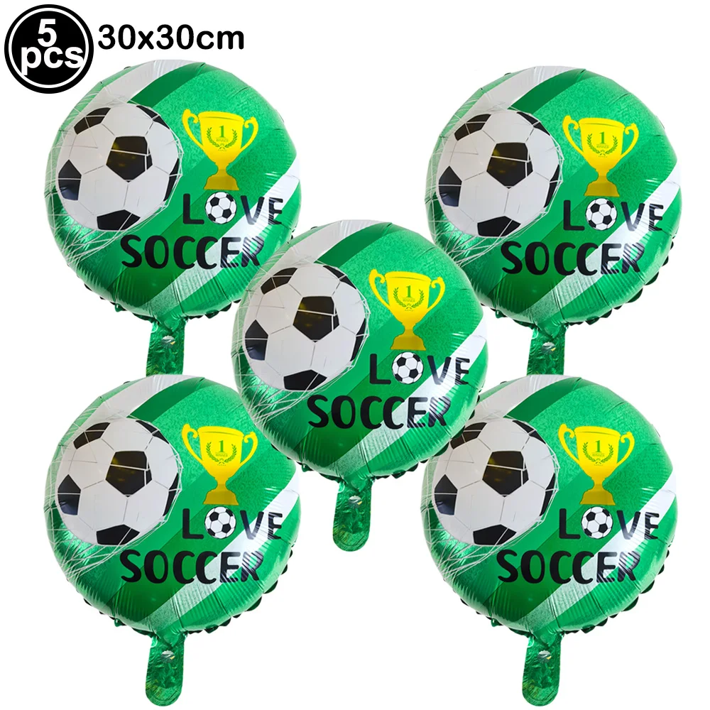 5Pcs Soccer Aluminum Foil Balloon Trophy Balloons Kids Football Theme Birthday Party Baby Shower Football Club Decor Supplies view 5