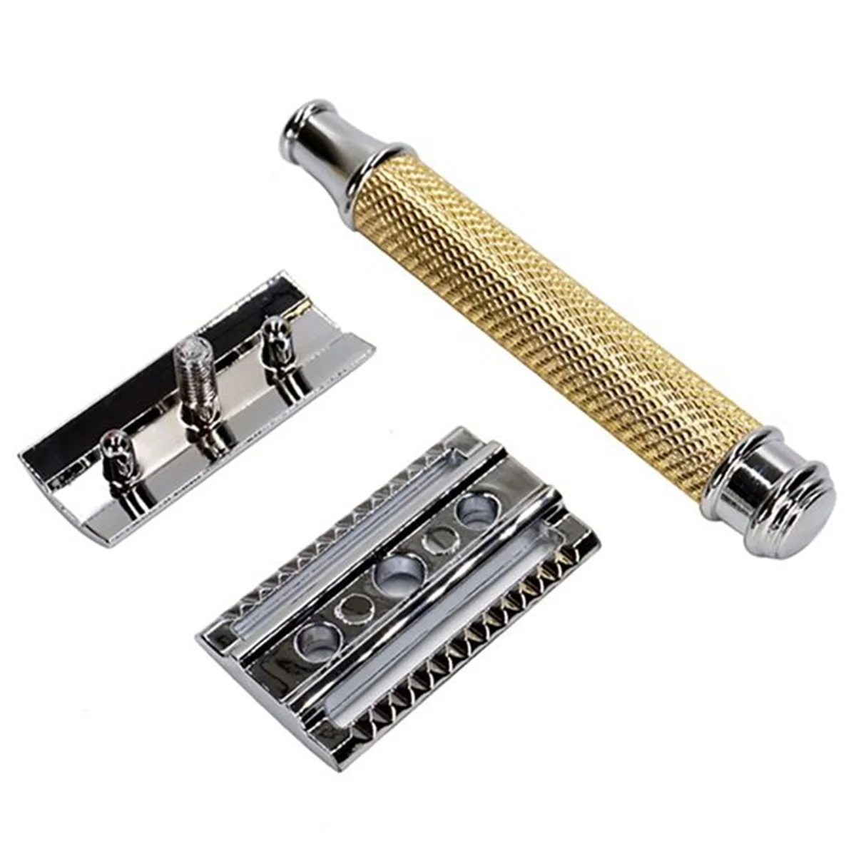 New Safety Razor Mens Folding Shaving Double Edge Cl ic Safety Shaver Men'S Razor Gold