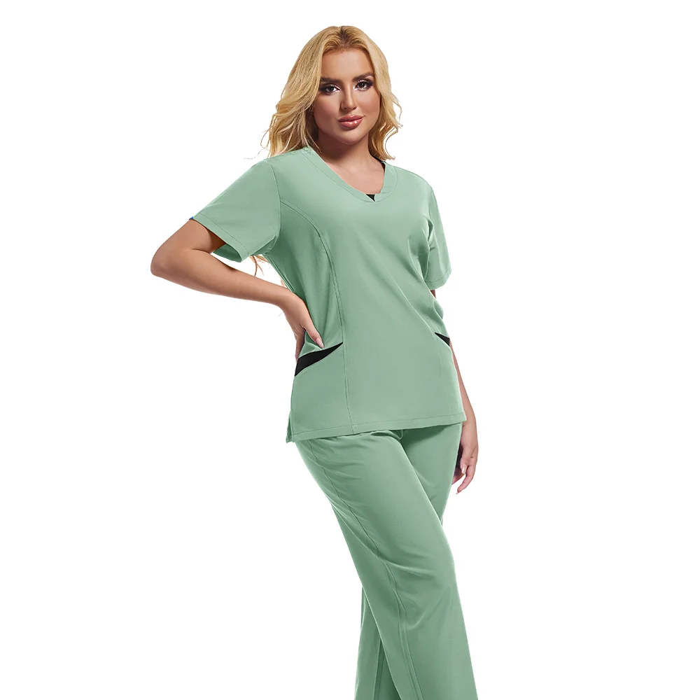 Precio al por mayor, conjunto de uniformes médicos para médico y enfermera, conjunto para correr para mujer, accesorios hospitalarios, ropa de trabajo quirúrgica para quirófano