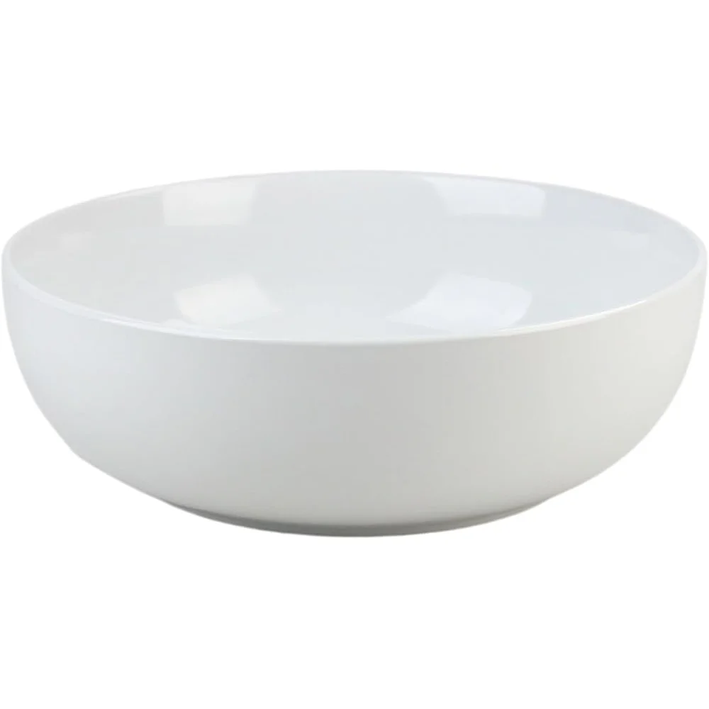 وعاء تقديم من الخزف الحجري المتين 70 أونصة على شكل كوبيه فرن ميكروويف آمن للاستخدام في غسالة الأطباق أواني طعام أنيقة 9.5 بوصة تصميم كلاسيكي