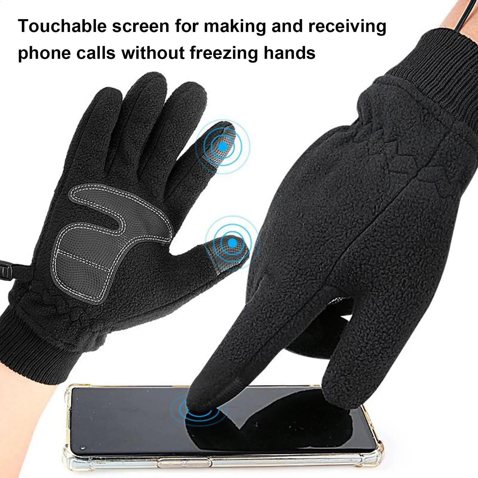 Guanti riscaldati elettrici Touch Screen Guanti riscaldanti elettrici invernali Guanti antivento Guanti invernali da ciclismo per sport all'aria aperta