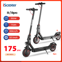 iScooter i9/i9pro Electric Scooter 7.5Ah Electric Kick Scooter 350W Foldable Scooter 30km/h Adult eScooter with APP