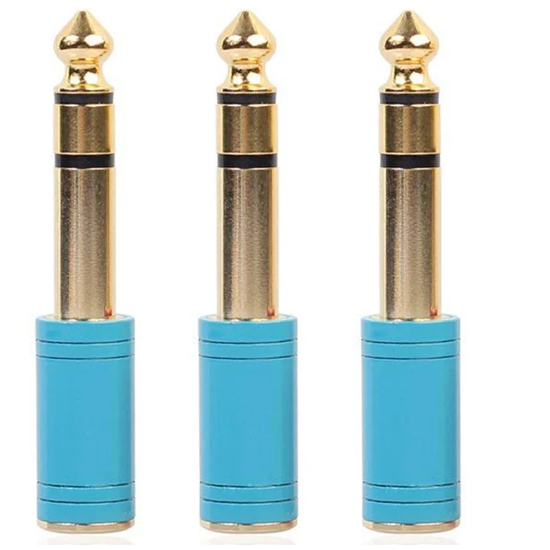 AA81-3Pcs 6.5Mm 6.35Mm 1/4Inch Male To 3.5Mm 1/8Inch Female Jack Stereo Headphone AUX Cable Audio Adapter Plug