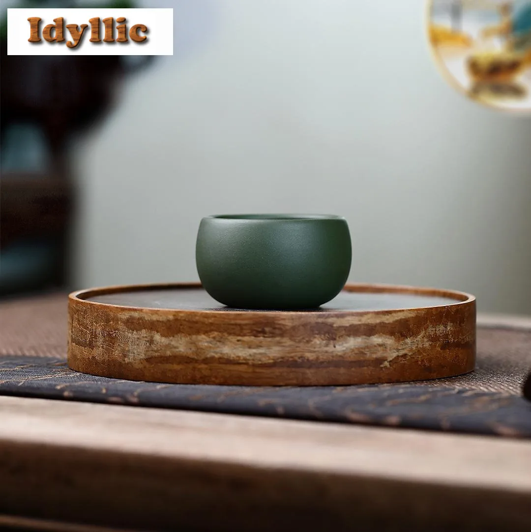 

2pc/lot Yixing Zisha Green Teacup Retro Tea Bowl Cute Cup Tea-tasting Personal Cup Jianzhan Master Cups Tableware Craft 60ml