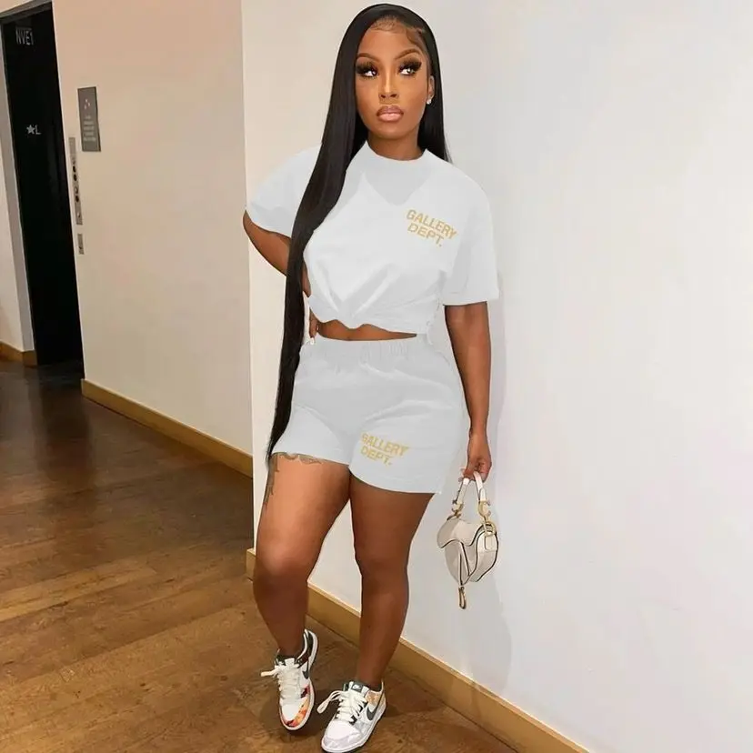 Summer Short Sleeve Shorts Set Women's Casual T-Shirt 2-Piece