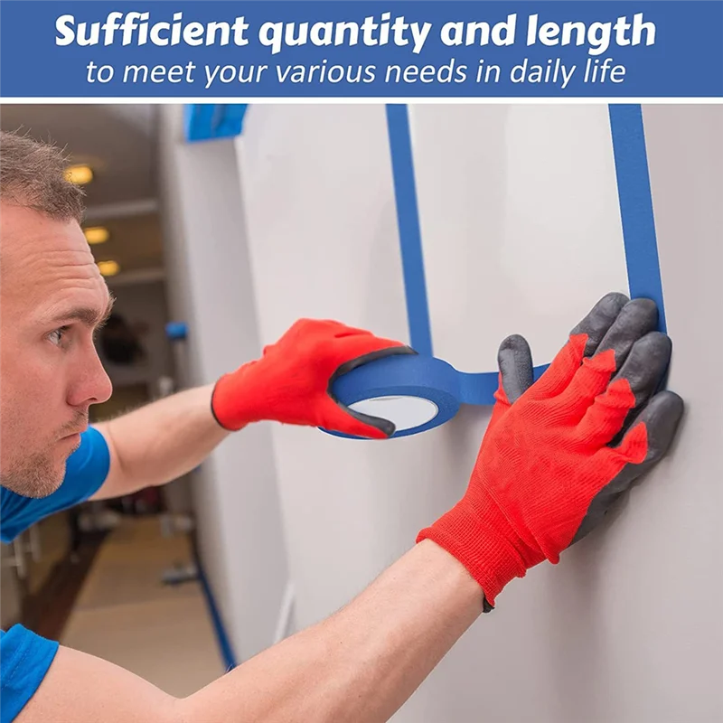 

10 рулонов синей ленты для художников, настенная безопасная лента для краски 1,2 дюйма X 55 ярдов для настенной живописи, принадлежности для украшения, ткань-B09B