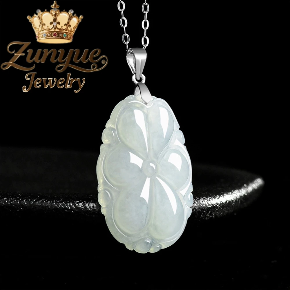 

Натуральный Мьянманский нефрит класса А, маленький кулон в виде листьев лотоса S925, серебро, инкрустированный, изысканный модный подарок для роскошных качественных ювелирных изделий