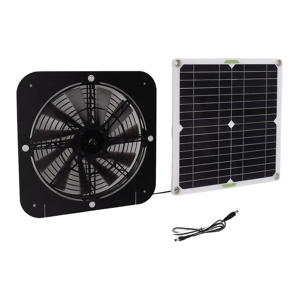 100W Monocrystalline Solar Panel For Exhaust Fan For Greenhouse Chicken C'oop Dog Shed Cooling Ventilation System Up To 200sqm