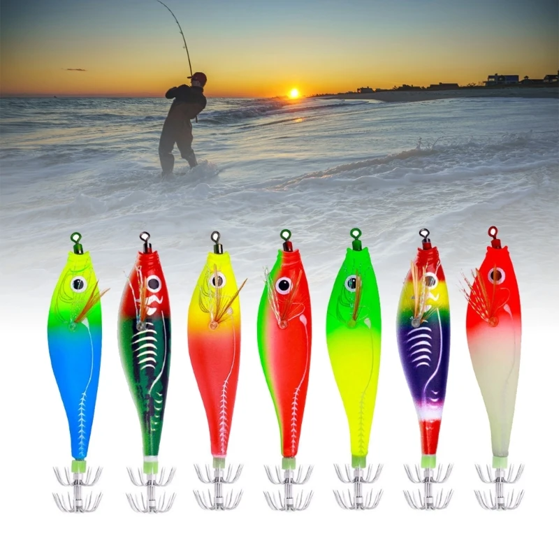 Squid Hard Baits Attracting Artificial Baits Squid Fishing Hook for Sea Angling