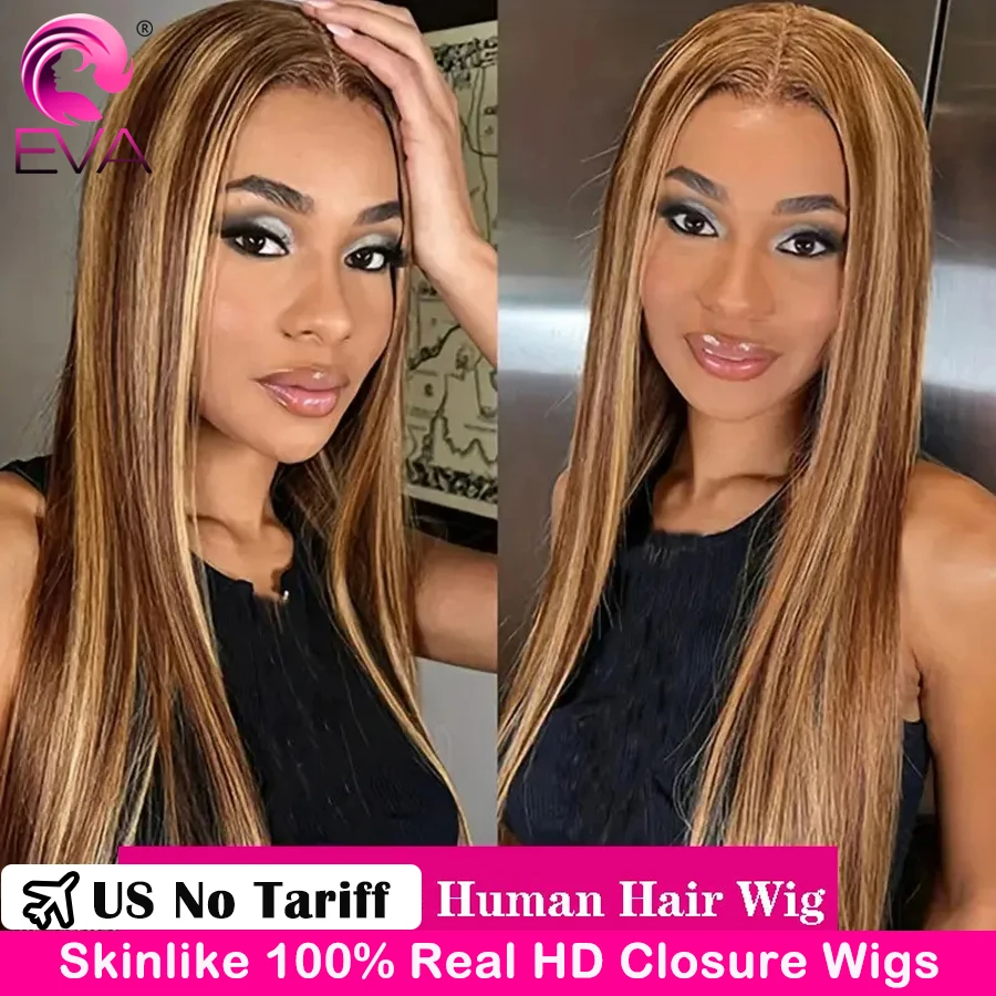 

Highlight Wig Human Hair P427 Honey Blonde 5x5 HD Lace Closure Wigs Straight Hair HD Lace Wigs For Women 6x6 7x5 HD Closure Wigs