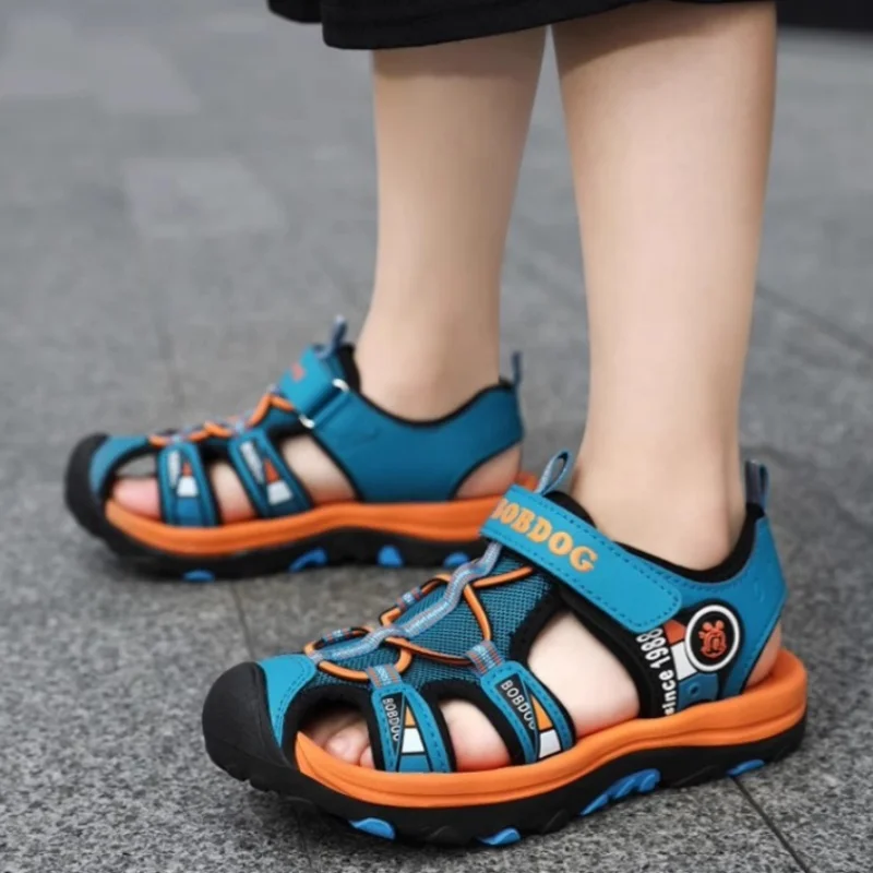 ULKNN 2026 Kids Sandals Girls Leather Summer Shoes For Boys Sandal Beach Children Shoe Cut-out Quick-Dry Breathable Water Sandal