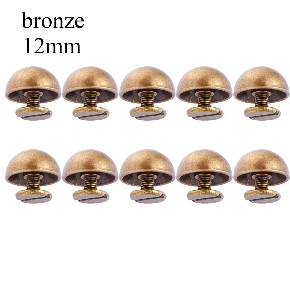 8/10/12/16/20mm Punk Metal Nail Clothes/Bag/Shoes Leather Craft Solid Nail Bolt Round Head Screws Mushroom Dome Strap Rivets