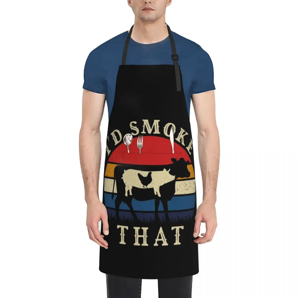 

I'd Smoke That Perfect Pitmaster Gift Meat Grilling Barbecue Meat Smoker Apron For Woman Smock for hairdressing Apron