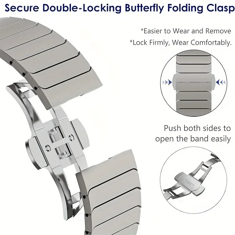 Pulseira de aço inoxidável de luxo para samsung galaxy watch 8 40mm 44mm pulseira para galaxy watch 8 clássico 46mm pulseira de metal