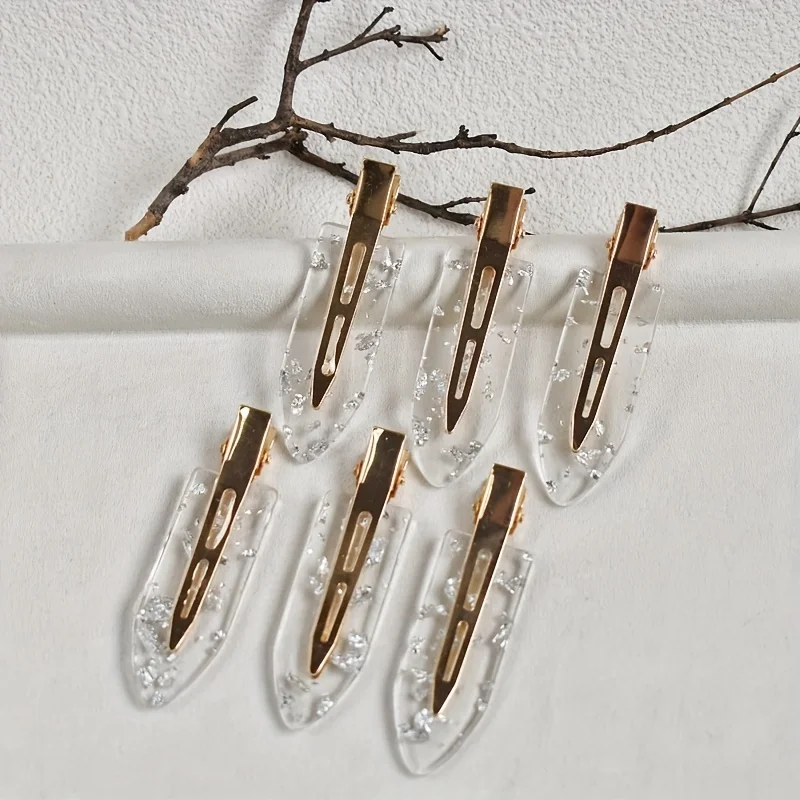 6er-Set Damen Haarspangen: Nahtlose, biegefeste Acryl-Haarspangen für professionelles Styling von Pony und zerzausten Haaren – Detail 7