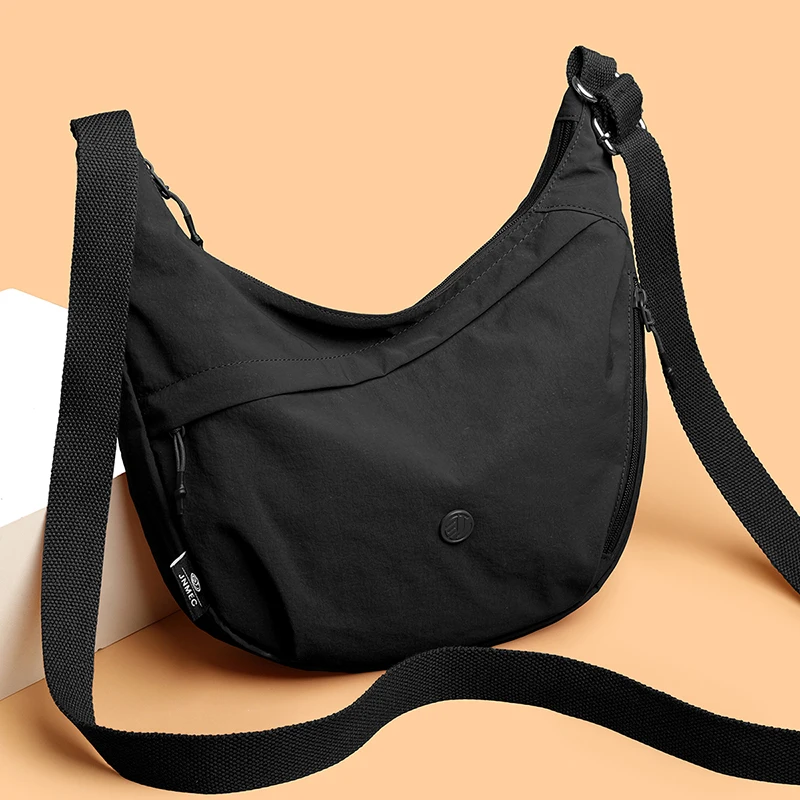 

Fashion large capacity cross bag - multi function solid color, fashion dumpling shoulder bag, polyester lining, suitable for boo