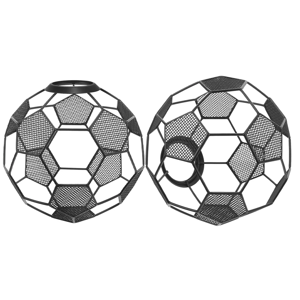 

2pcs Football Lampshade Metal Cage Shades Replacement Industrial Vintage Pendant Light Small Ball Soccer Hanging Wire Lamp