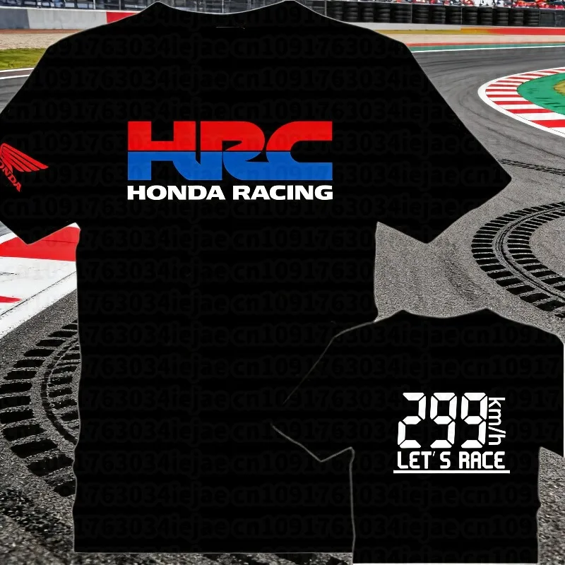 

Honda Off-road Motorcycle T-shirt Motorcycle T-shirt Hrc Short Sleeve 299 Double Soldier Cotton T-shirt Men's Tide Locomotive